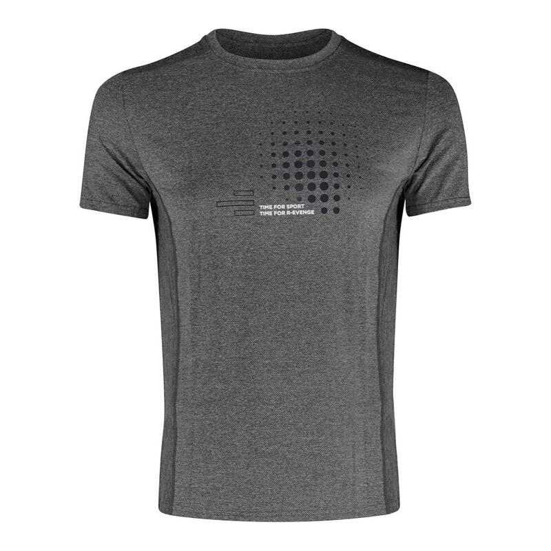 T-shirt technique homme manches courtes  Fitness Running Cardio Melange gris