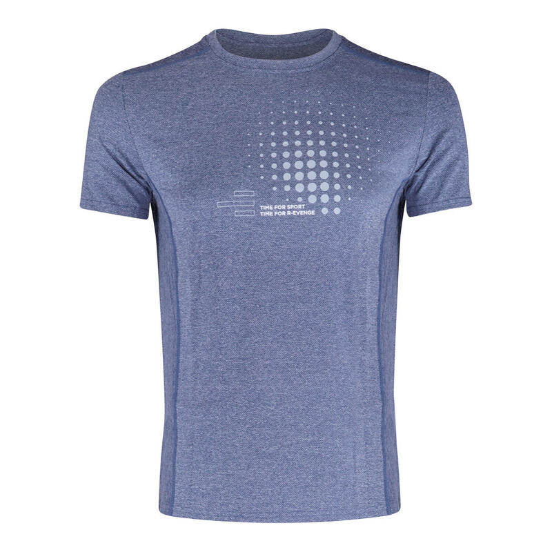 T-shirt technique homme manches courtes  Fitness Running Cardio Melange Blue