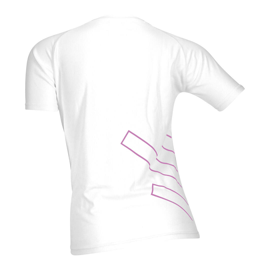 T-shirt manches courtes femme Fitness Running Cardio Blanc 4/5