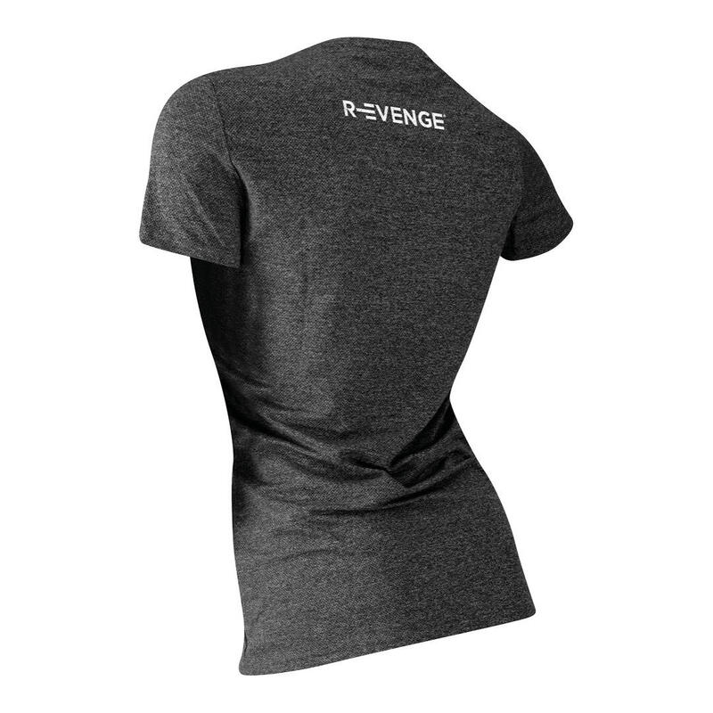 Technisch T-shirt met korte mouwen damen Fitness Running Cardio Melange grijs