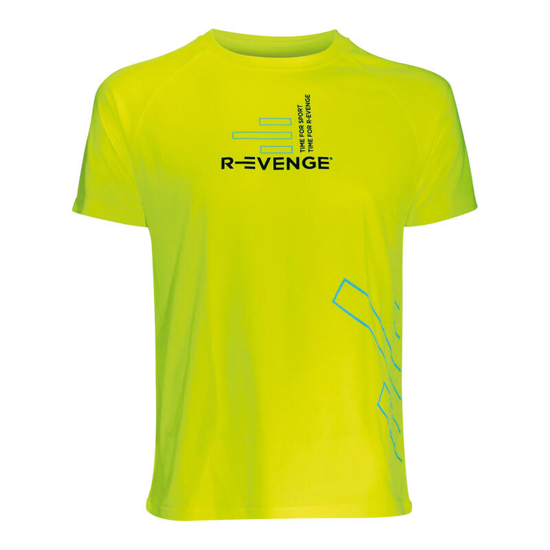 T-shirt a maniche corte uomo Fitness Running Cardio  giallo fluo