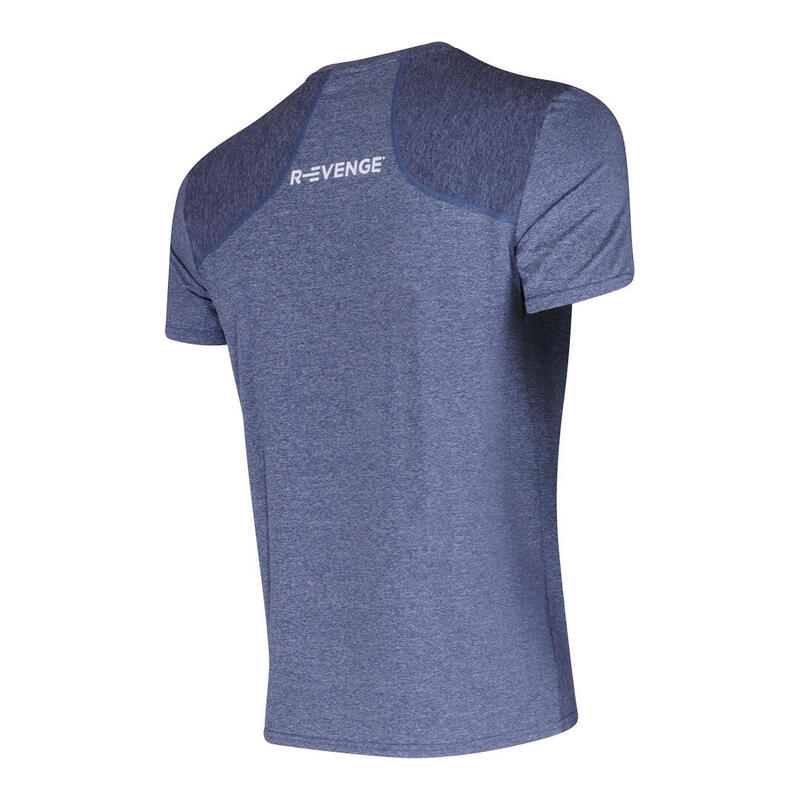 T-shirt technique homme manches courtes  Fitness Running Cardio Melange Blue
