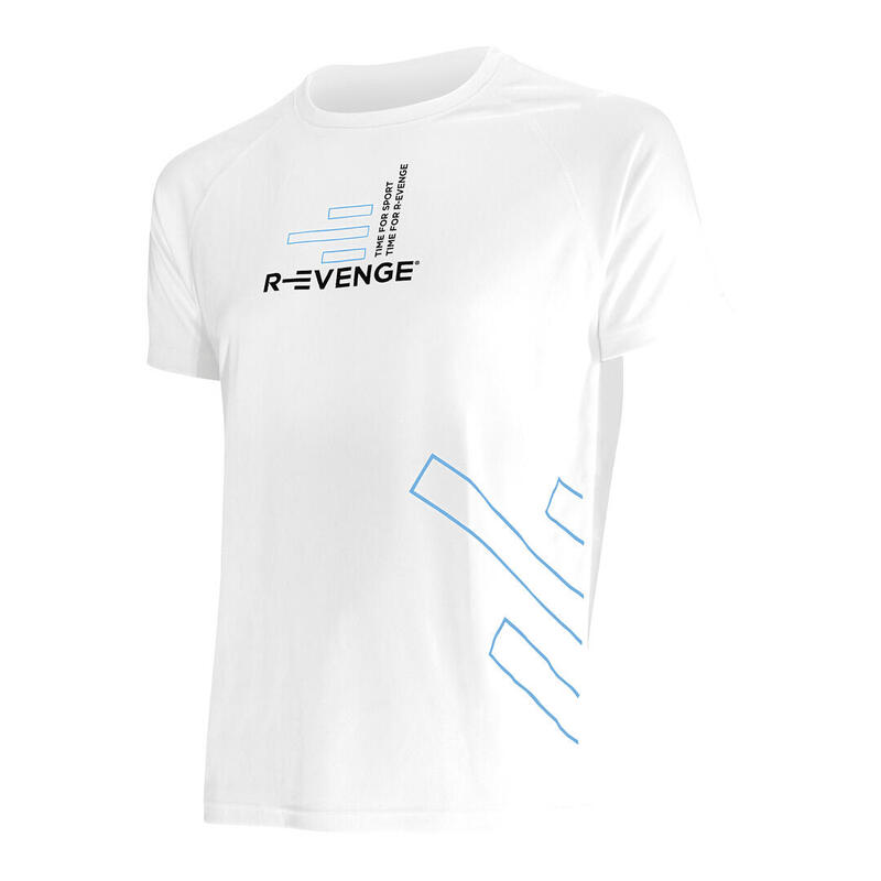 Tricou alb Fitness Running Cardio cu mânecă scurtă pentru bărbați