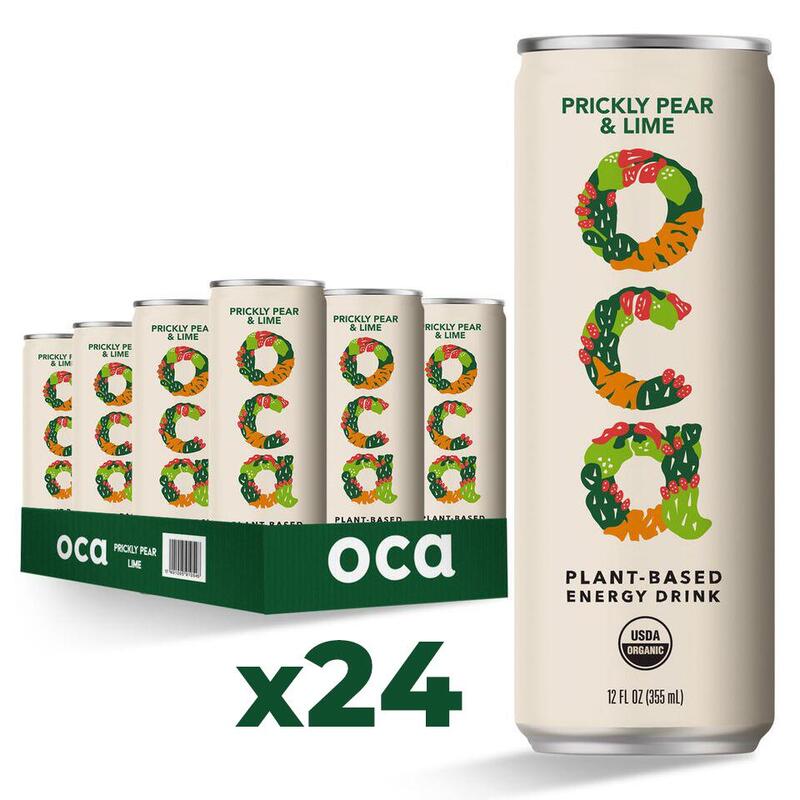 Organic & Vegan Plant Based Energy Drink 24 Packs - Prickly Lime & Pear