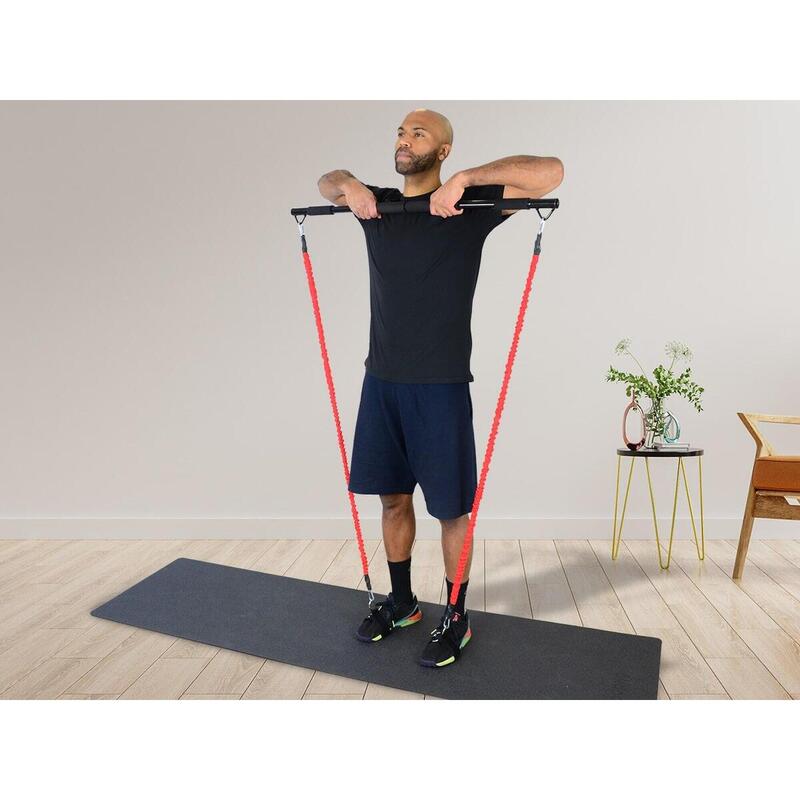 Bande elastiche multiresistenza con barra - Fitness - 3 livelli di resistenza