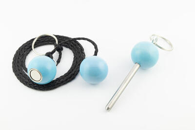 Boule Pétanque Sparset -1 Kugelmagnet – 1 Kreiszeichner – 1 Zielkugel-Hellblau
