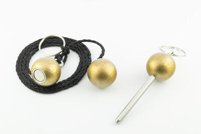 Boule Pétanque Sparset -1 Kugelmagnet – 1 Kreiszeichner – 1 Zielkugel-Gold