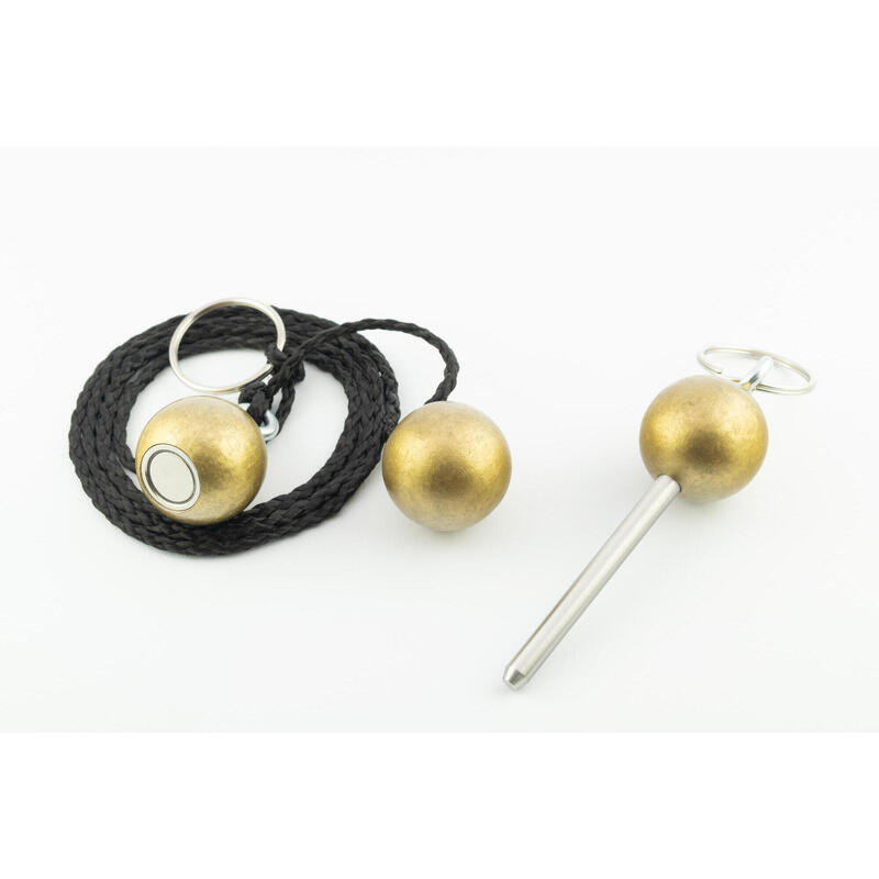 Boule Pétanque Sparset -1 Kugelmagnet – 1 Kreiszeichner – 1 Zielkugel-Gold