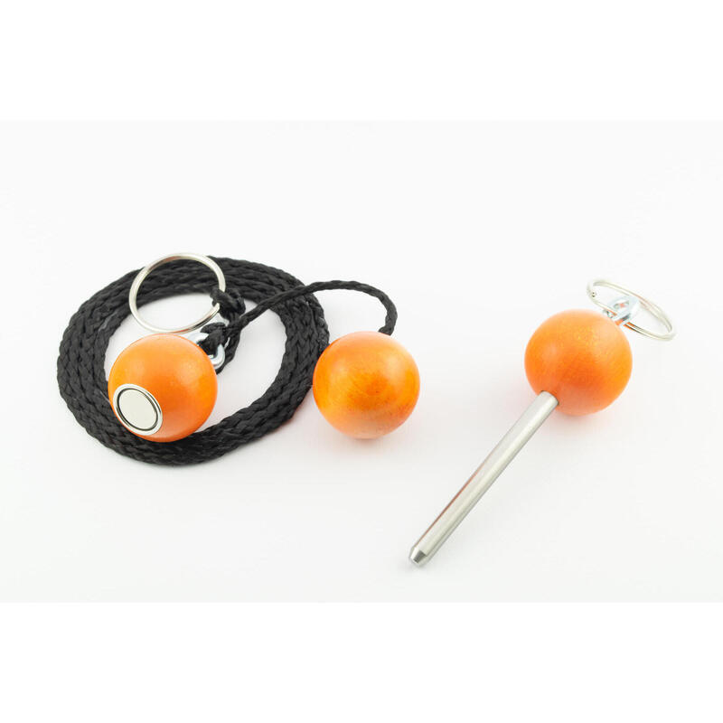 Boule Pétanque Sparset -1 Kugelmagnet – 1 Kreiszeichner – 1 Zielkugel-Orange