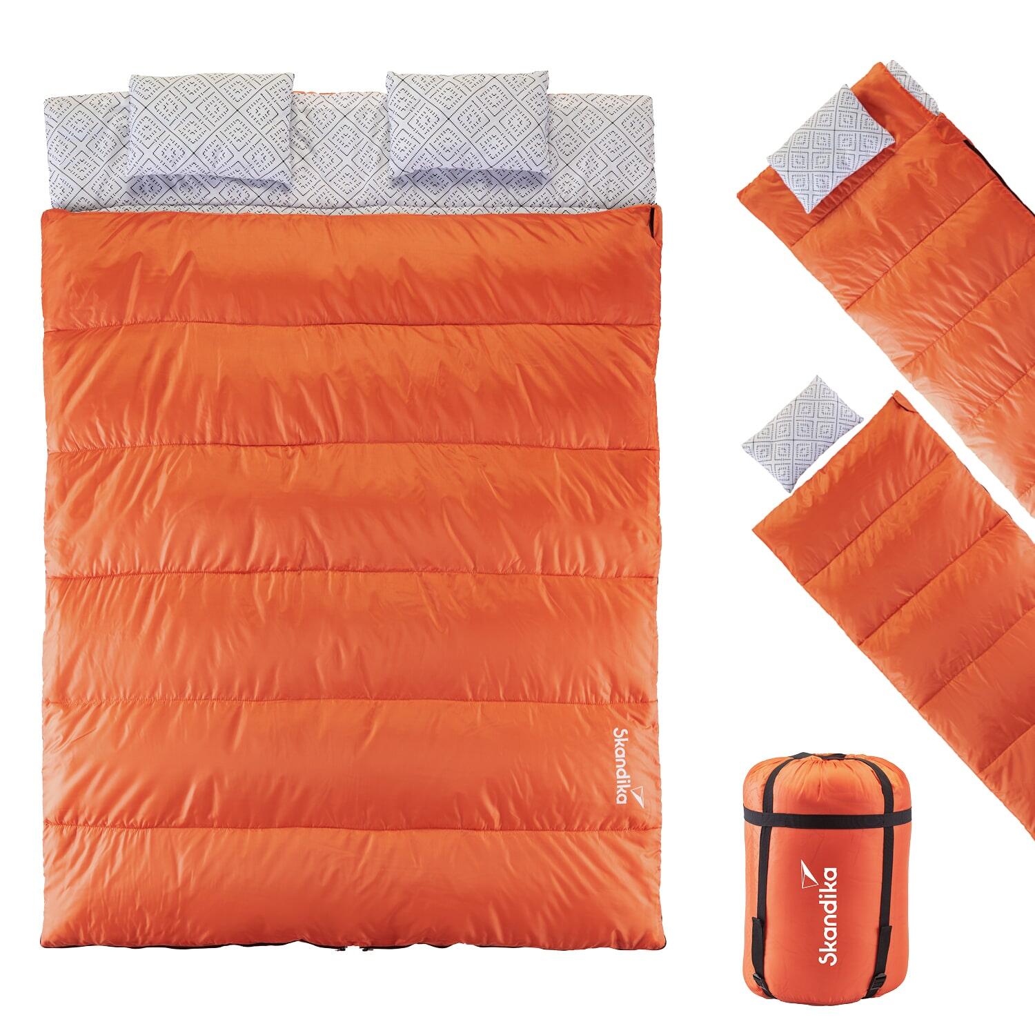 Skandika - Sac De Couchage Rectangulaire Iceland Double - Xxl Pour 2 Adultes - Séparable - Sac De Couchage - Orange - Taille Unique - Decathlon