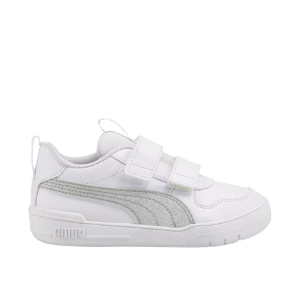 PUMA Sneakers Bambina Puma Multiflex Glitz FS V PS BIANCO/ARGENTO