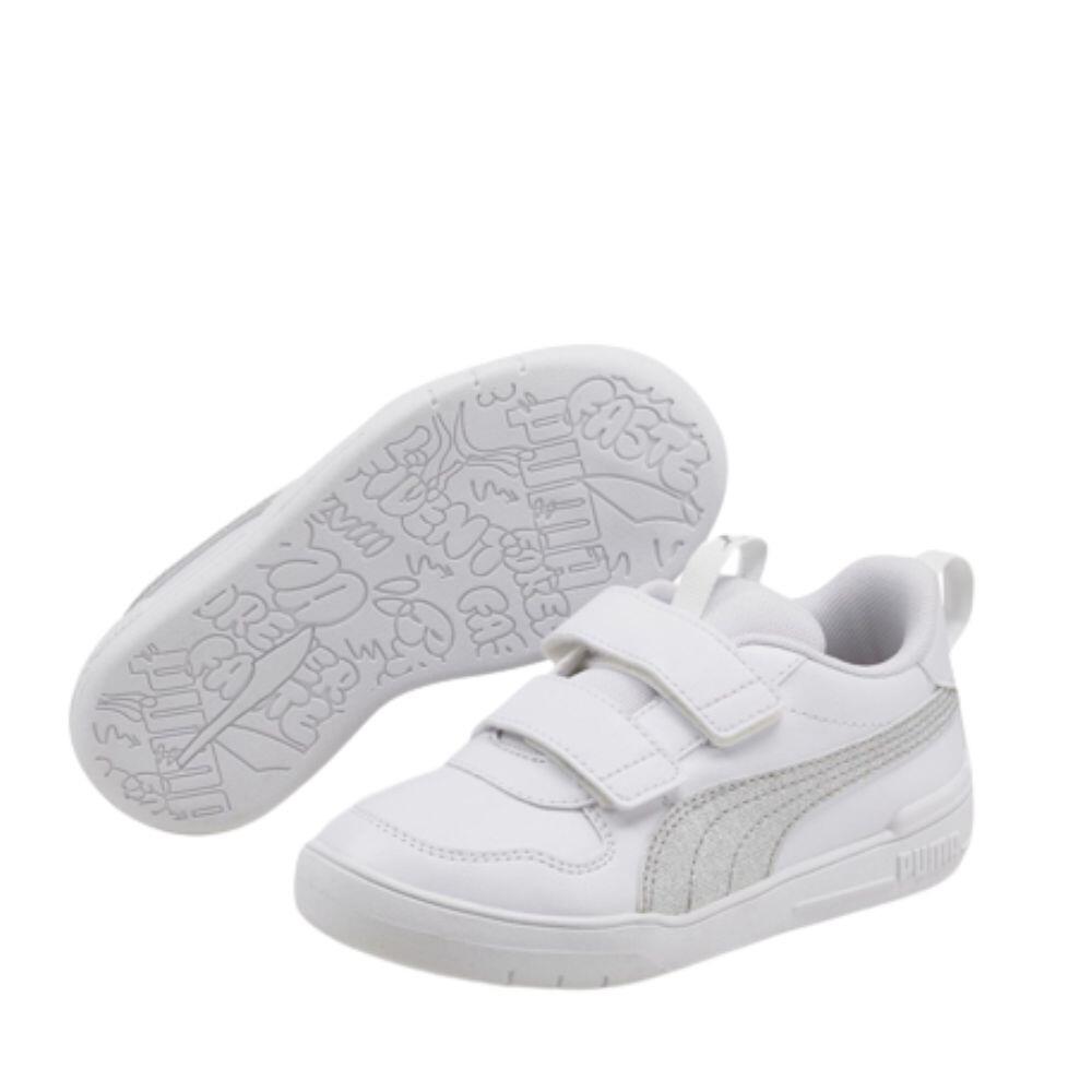 PUMA MULTIFLEX GLITZ FS V PS. Blanco-plata 384885 01 3/5