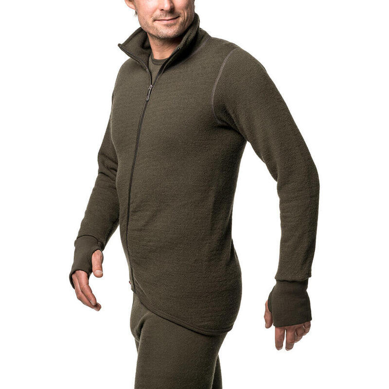 Woolpower Merino Thermo Middenlaag Full Zip Jacket 400 - Pine Green