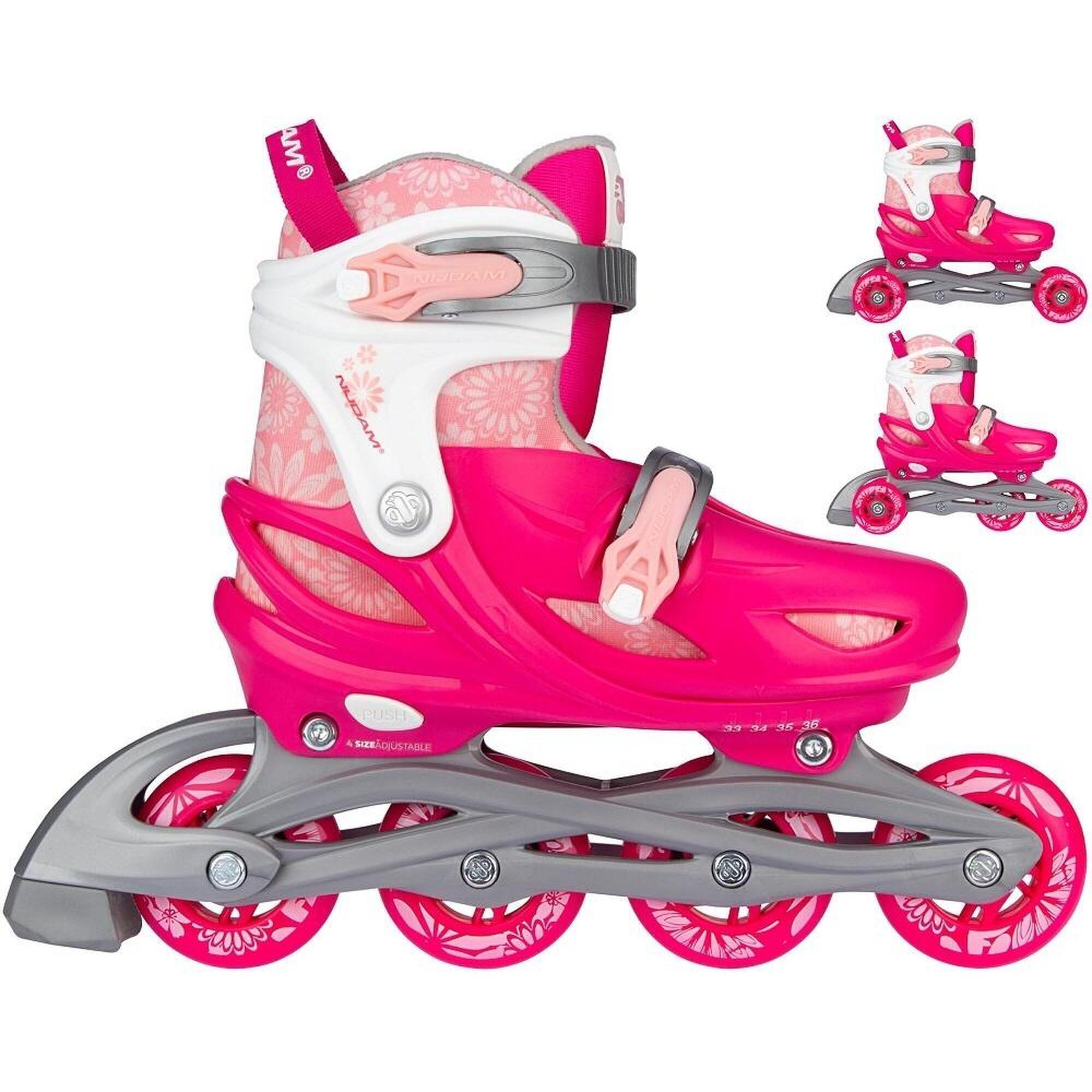 Nijdam - Floral switch - 3 in 1 inline skate - Verstelbaar 1/5