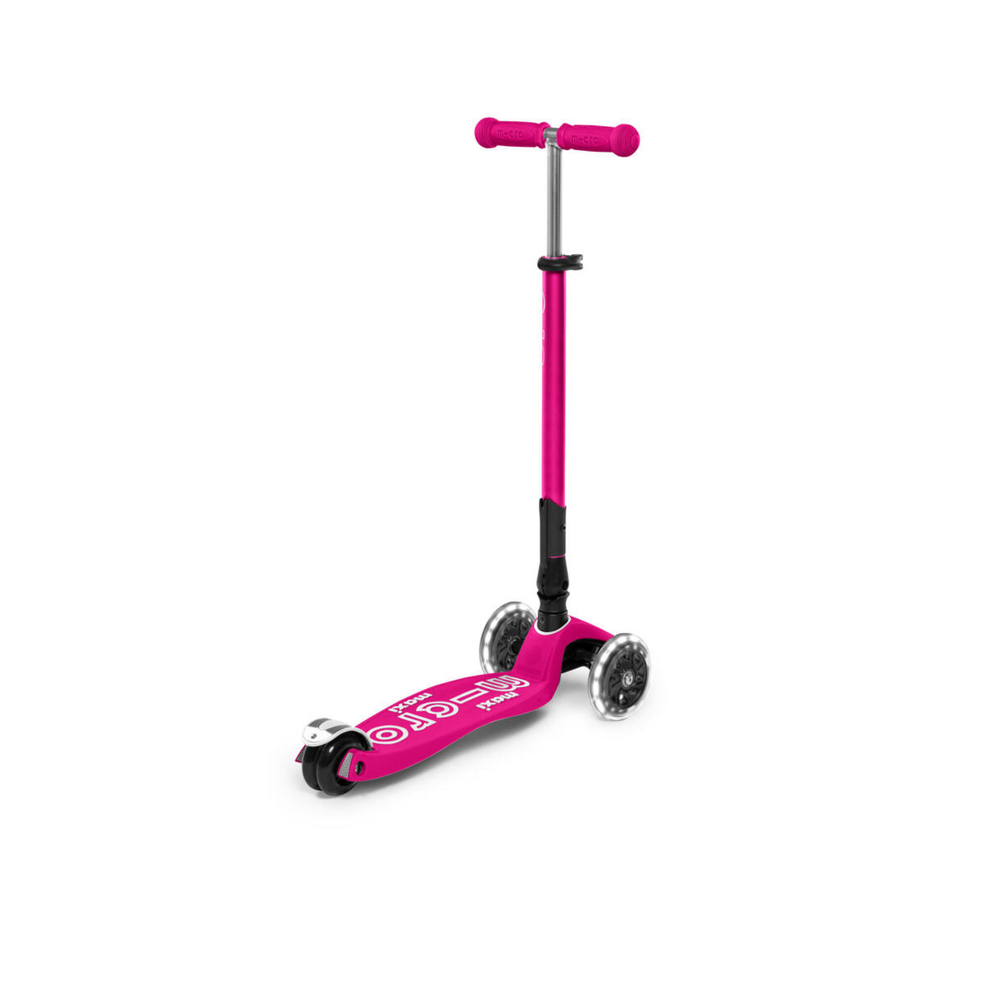 TROTINETE PARA CRIANÇAS MICRO MAXI DELUXE LED ROSA 3 RODAS DOBRÁVEIS