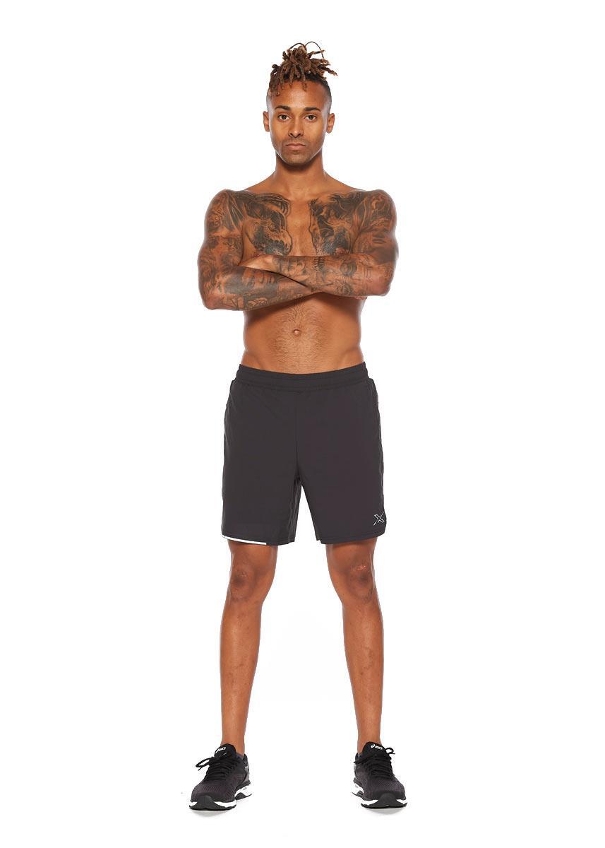 Hardloopshort Aero 7 Inch heren polyester zwart maat XL 1/4