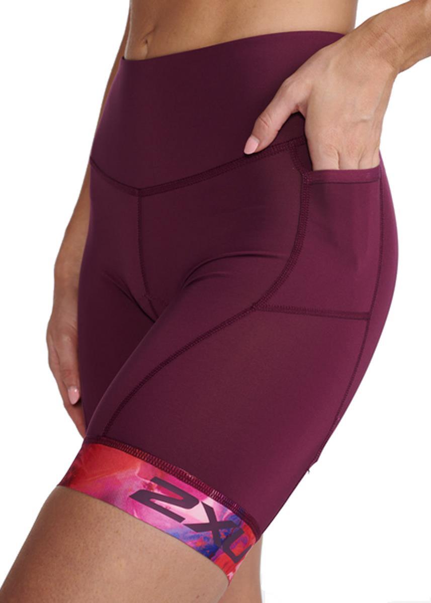 2XU Women's Core 7 Inch Tri Short - Mulberry/ Festival 2/5