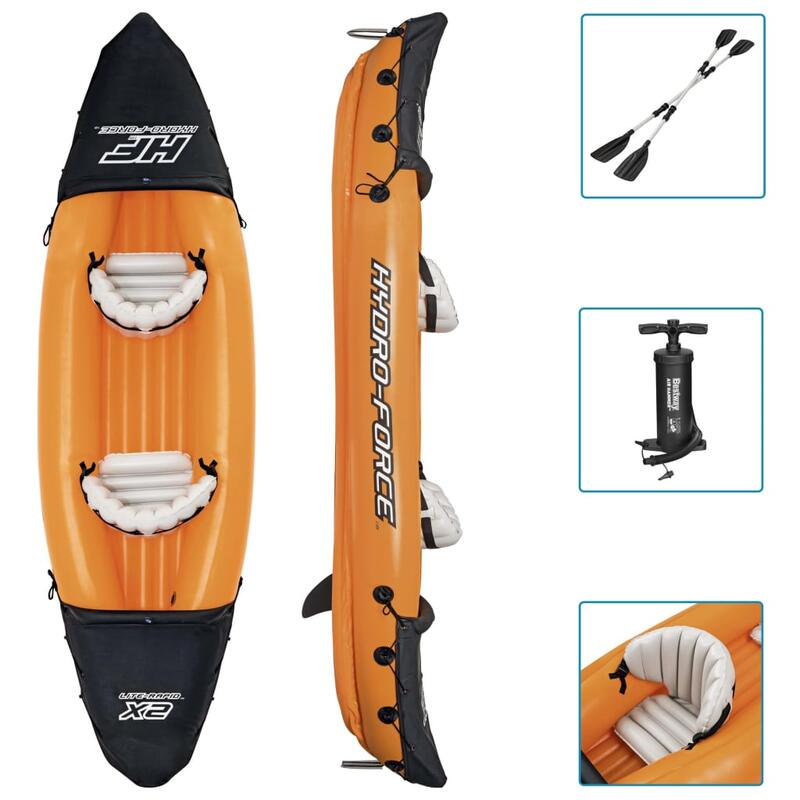 Kayak Hinchable Bestway Hydro-Force Lite-Rapid 321x88x42 cm 2 Personas con Remos