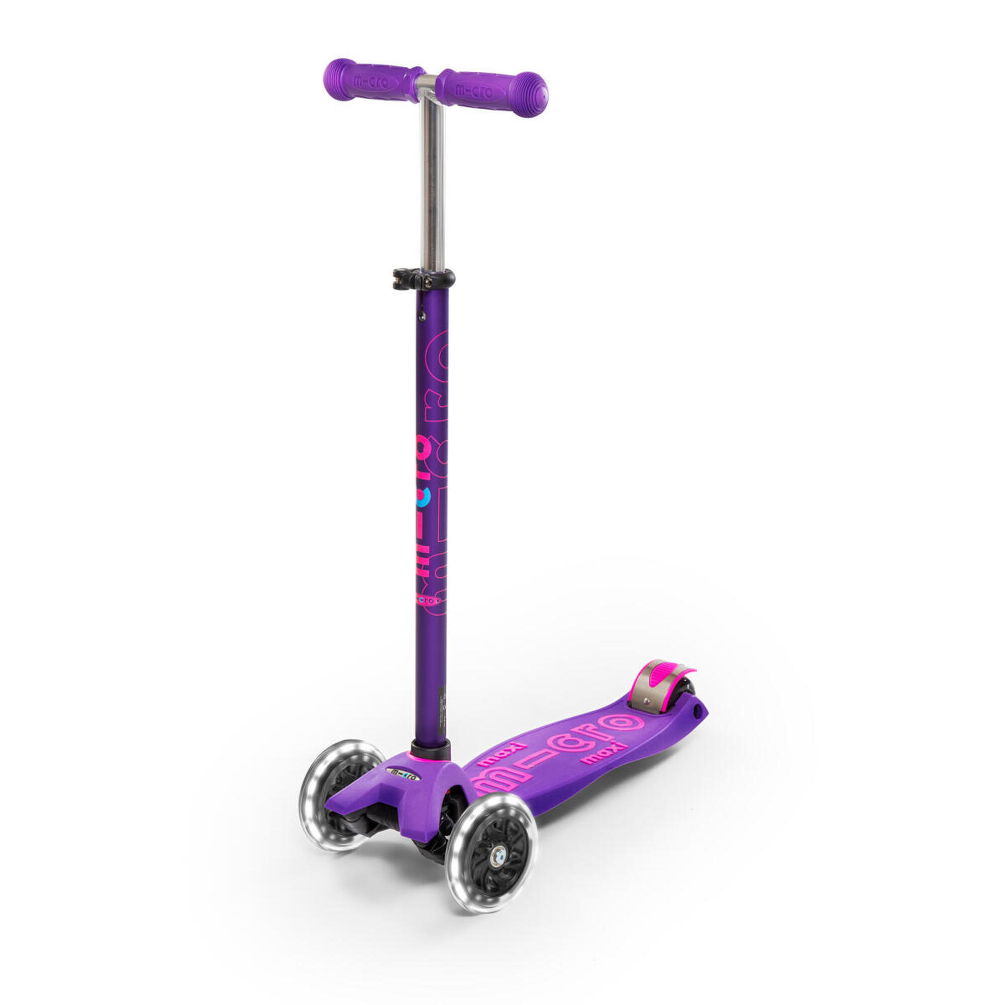 PATINETE INFANTIL MICRO MAXI DELUXE LED NEGRO/NARANJA DE 3 RUEDAS DESMONTABLE