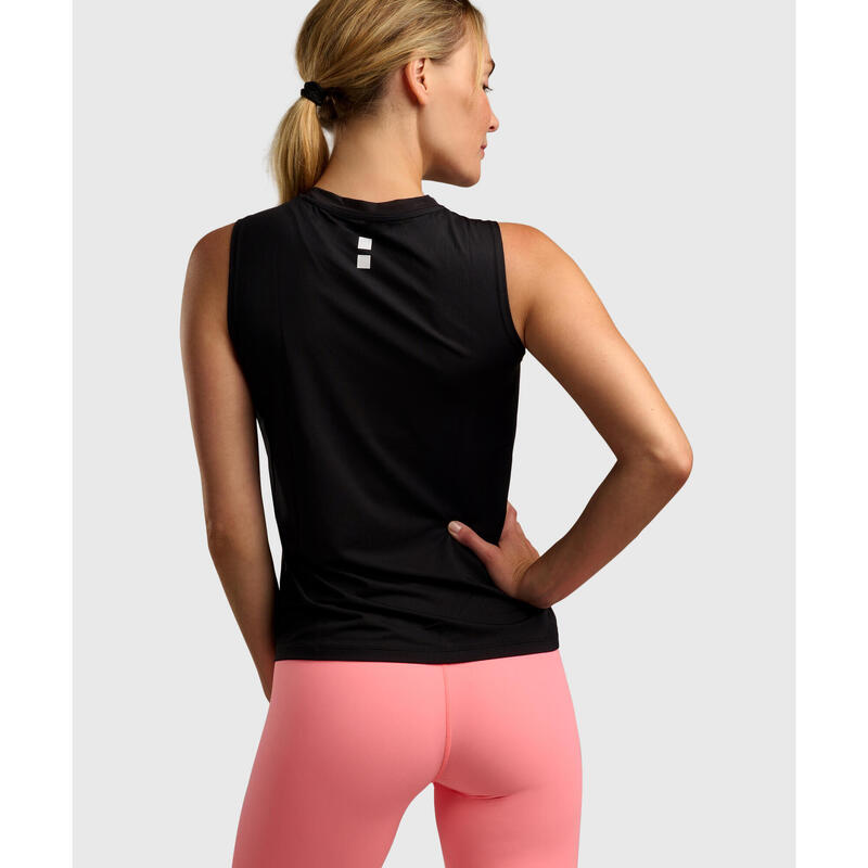 Performance Tennis/Padel Tank-Top Dames Zwart