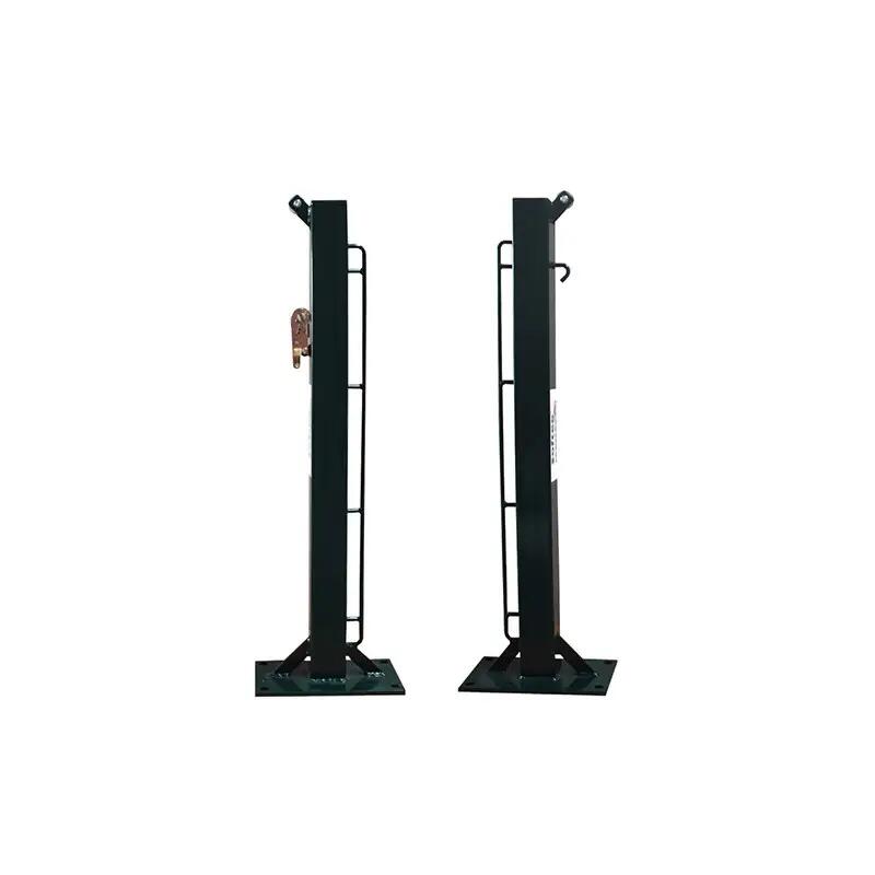 JUEGO POSTES DE PADEL FIJOS CUADRADO 80 X 80 MM CON BASE PARA ATORNILLAR