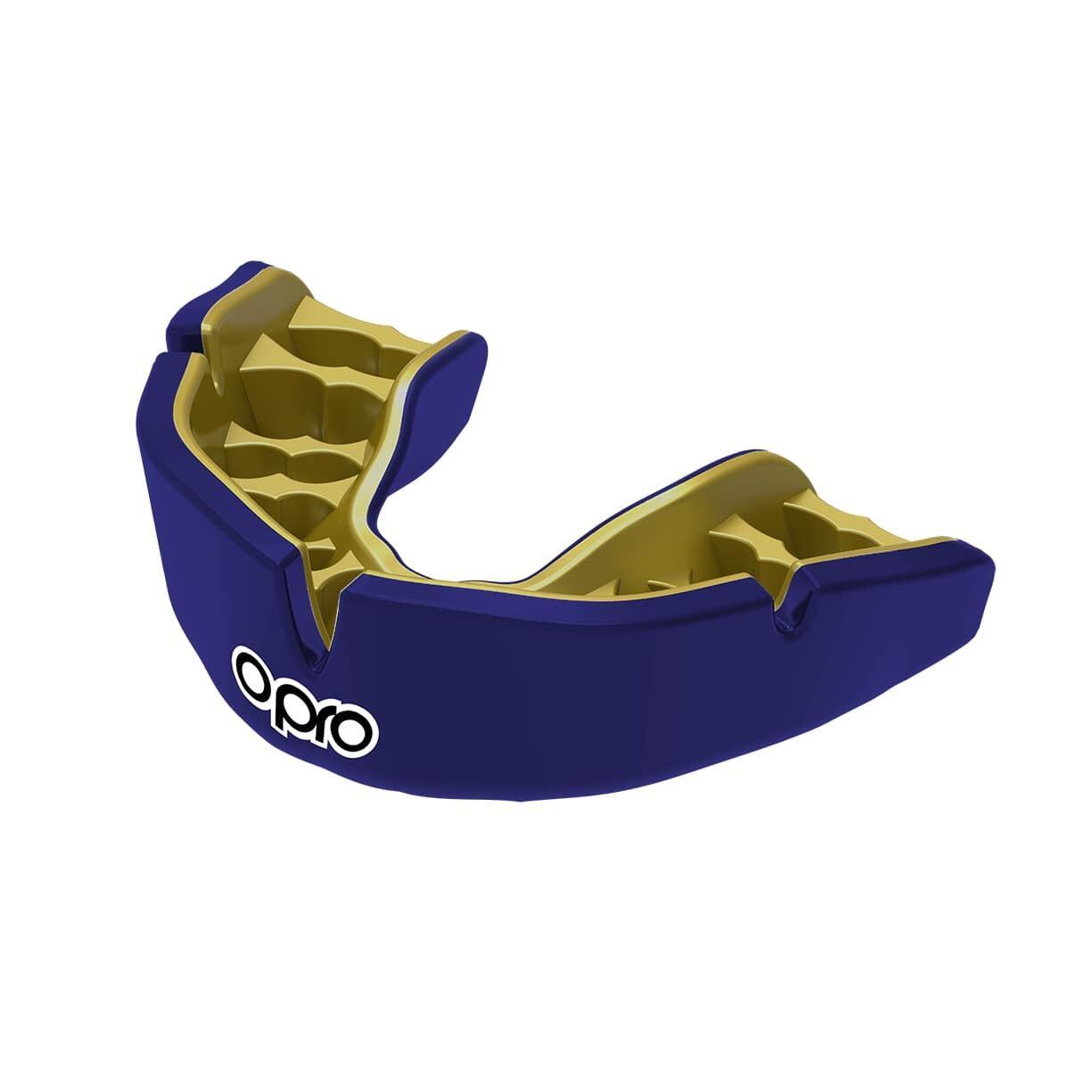 Dark Blue/Gold Opro Instant Custom-Fit Single Colour Mouth Guard 1/6