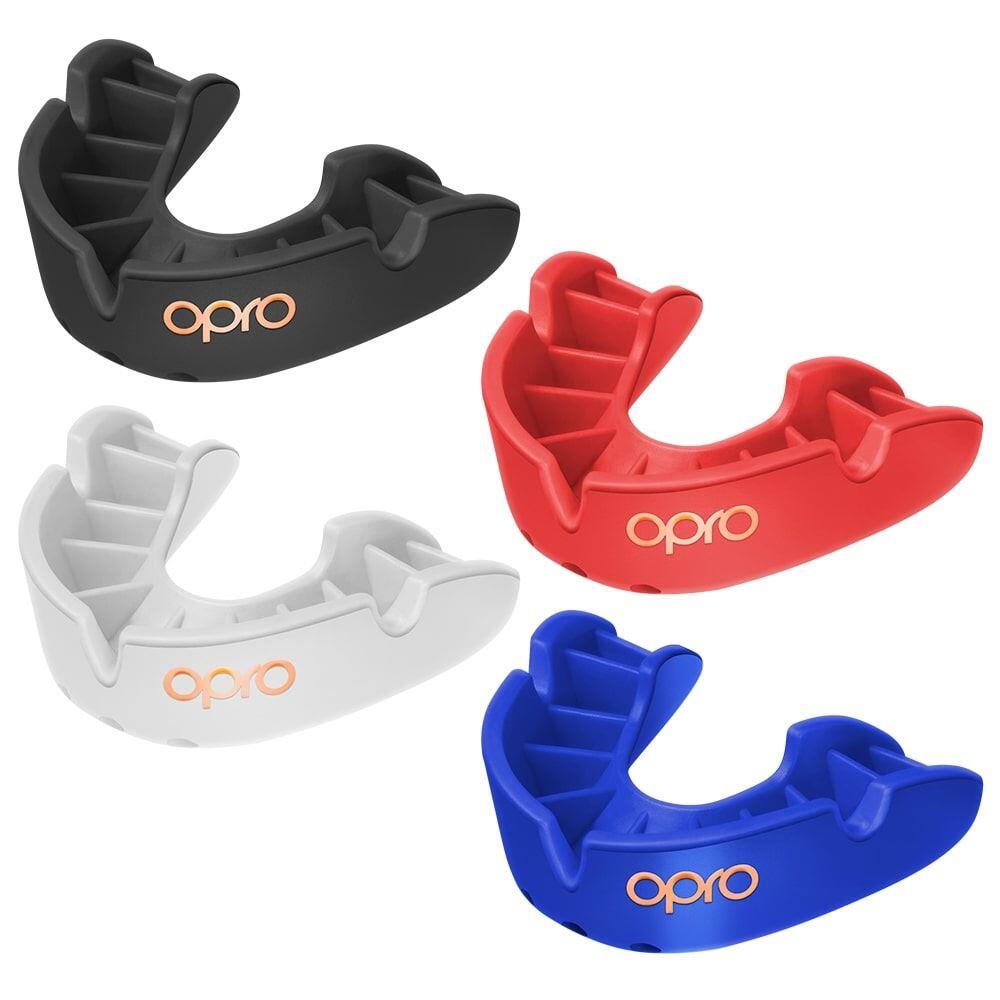 White Opro Junior Bronze Self-Fit Mouth Guard 1/5