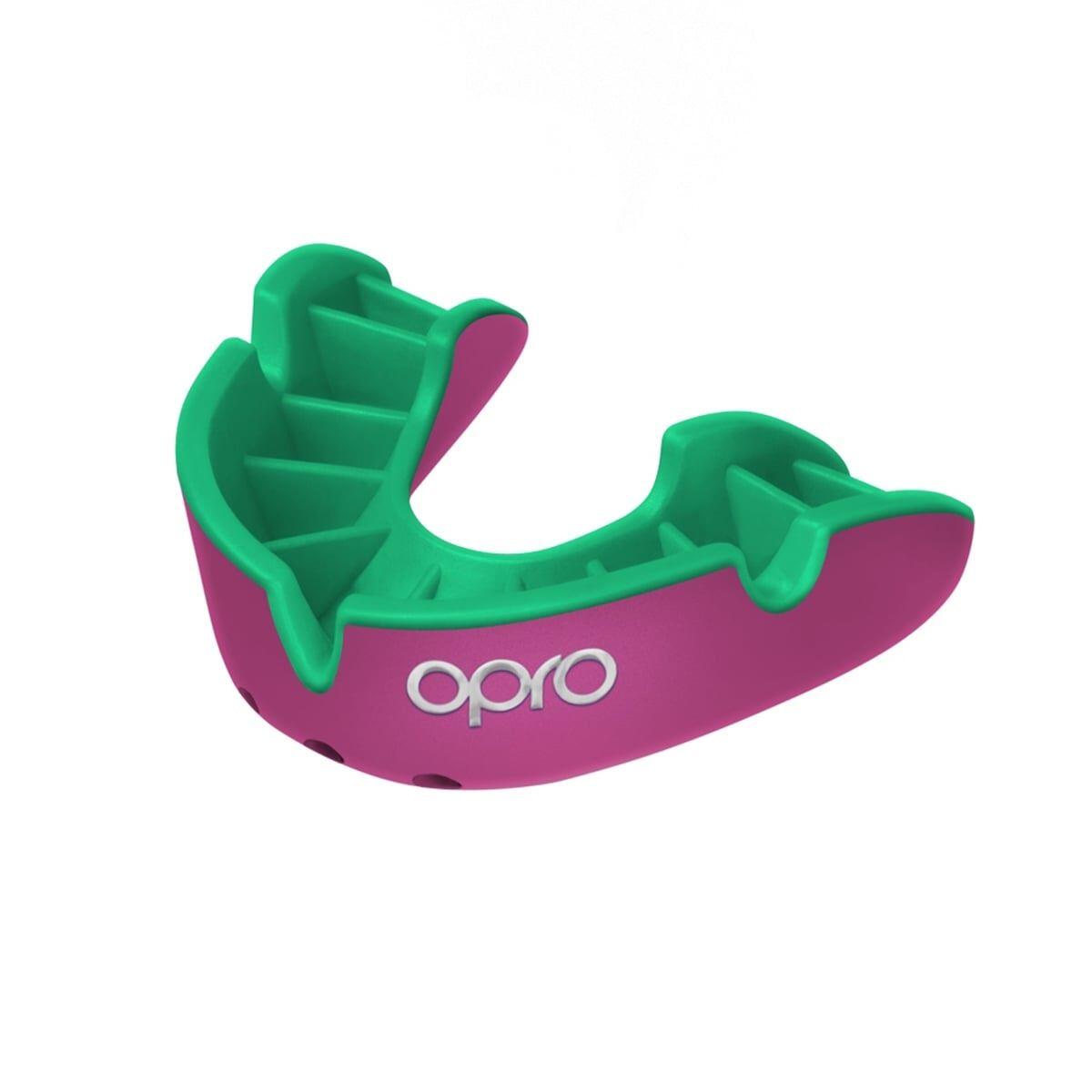 Pink-Green Opro Silver Self-Fit Mouth Guard 1/7