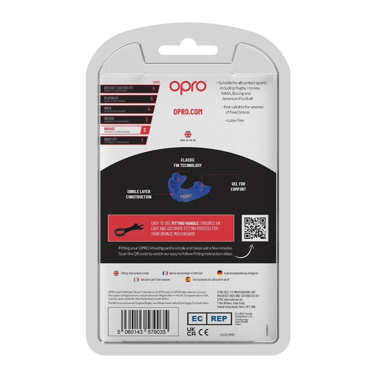 Protège dents Opro Bronze Bleu pour enfant 4/6
