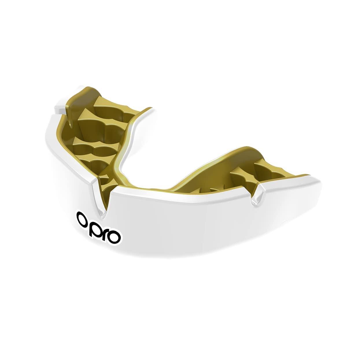 OPRO White/Gold Opro Instant Custom-Fit Single Colour Mouth Guard