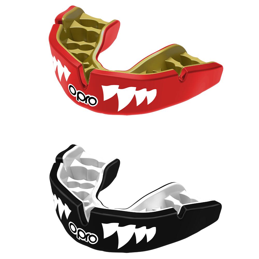 Red/White/Gold Opro Instant Custom-Fit Jaws Mouth Guard 1/6