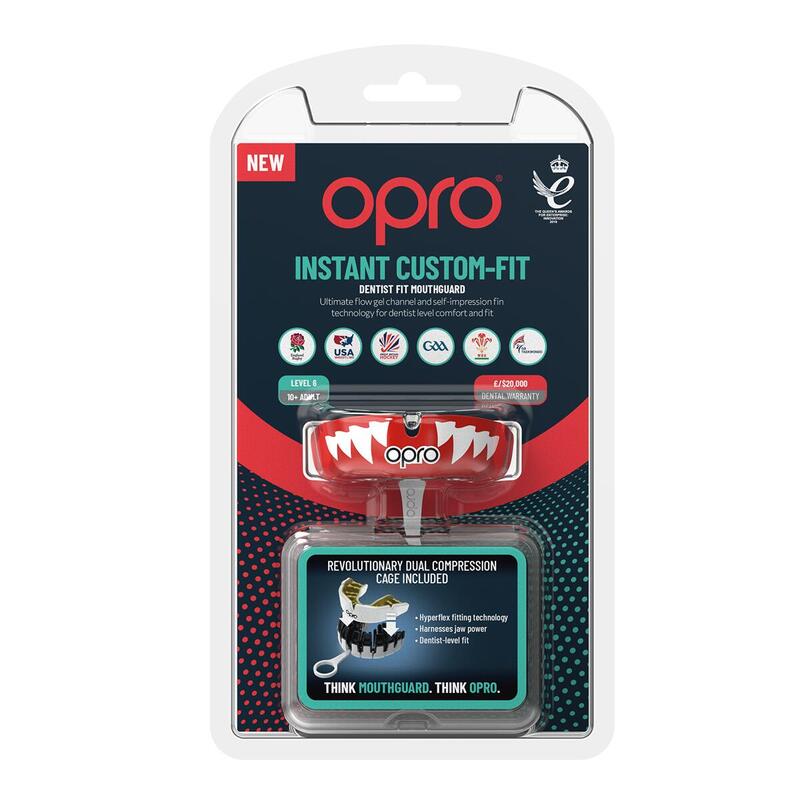 Opro Gebitsbeschermer Instant Custom-Fit V2 Jawz Rood/Wit/Goud Senior
