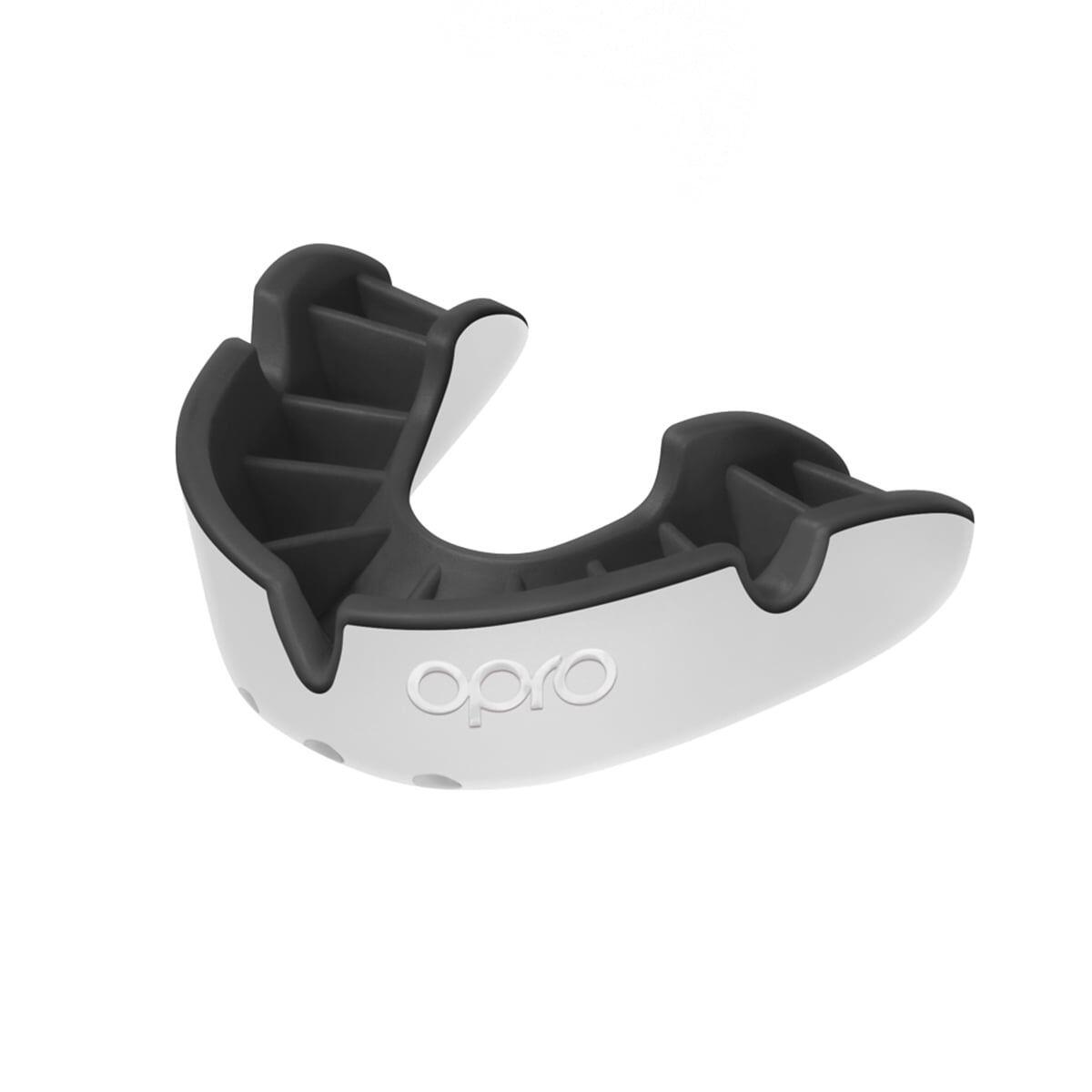 White/Black Opro Junior Silver Self-Fit Mouth Guard 1/5