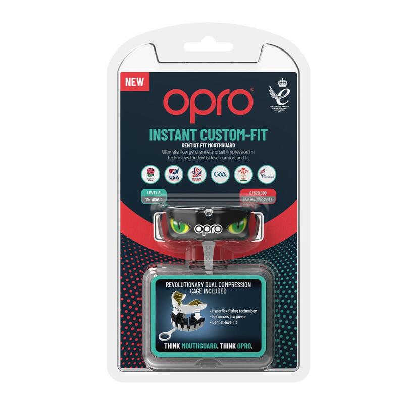 Opro Gebitsbeschermer Instant Custom-Fit V2 Eyes Zwart/Groen/Goud Senior