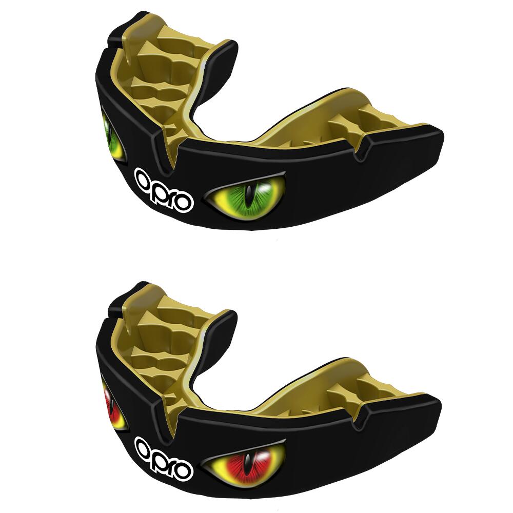 Black/Green/Gold Opro Instant Custom-Fit Eyes Mouth Guard 1/6