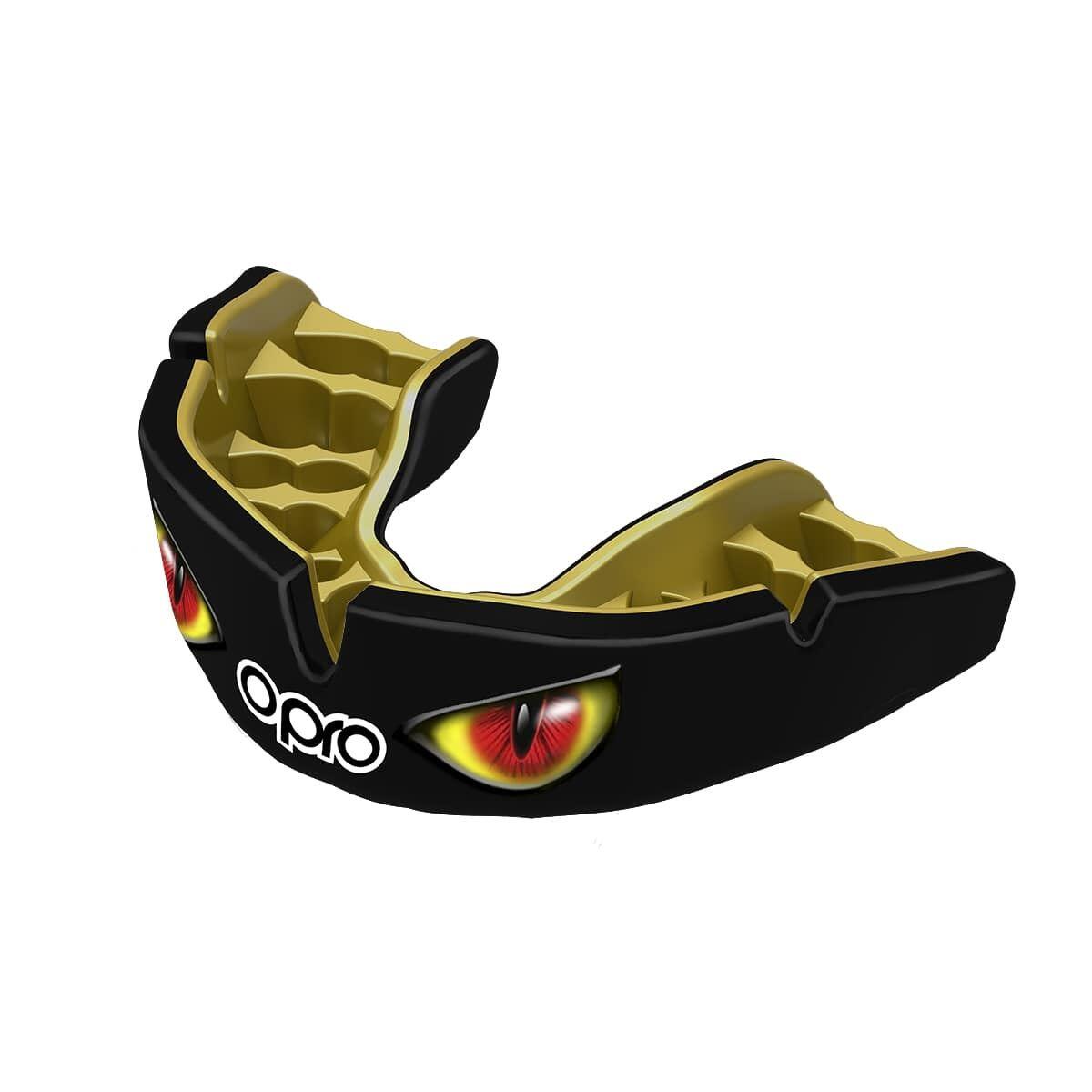 OPRO Black/Red/Gold Opro Instant Custom-Fit Eyes Mouth Guard