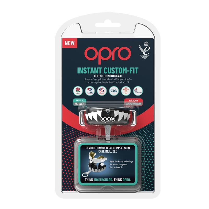 Opro Gebitsbeschermer Instant Custom-Fit V2 Jawz Zwart/Wit Senior