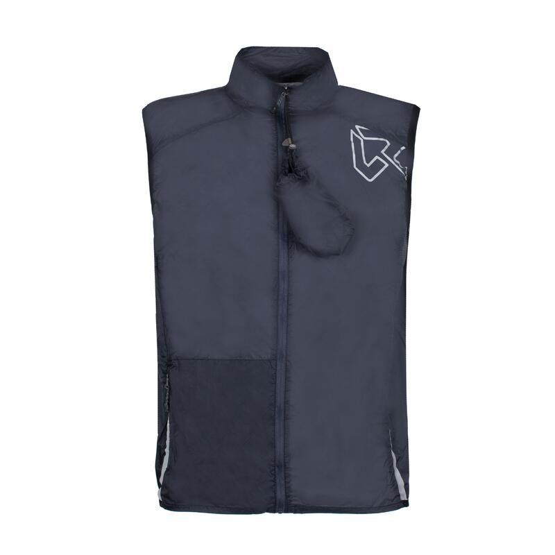 Gilet antivento trail running uomo Fire grigio