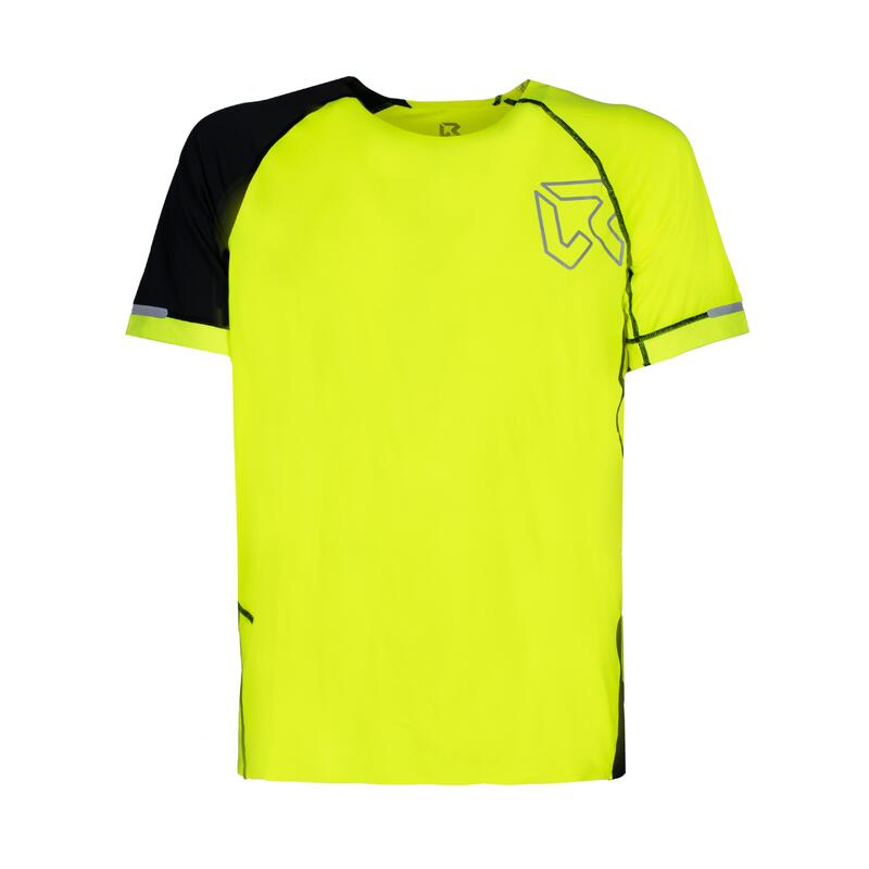 T-shirt trail running uomo Daisuke giallo fluo nera