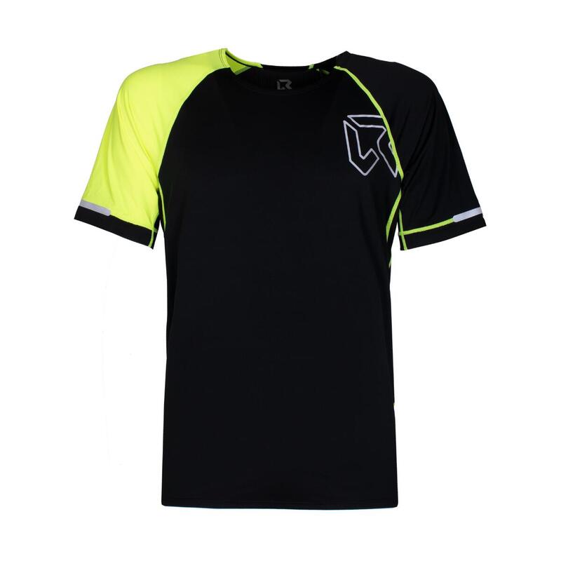 T-shirt trail running uomo Daisuke nera gialla fluo