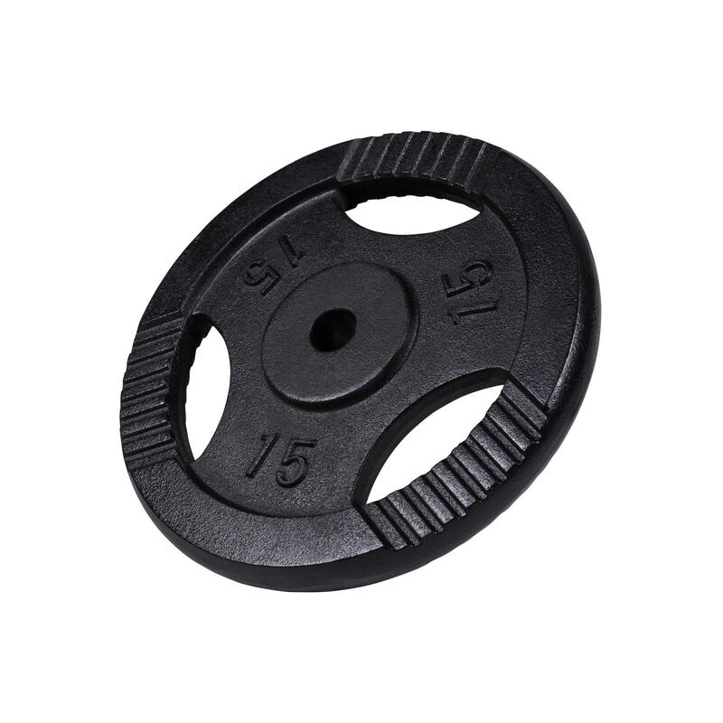 Disc din fontă cu manere ,negru de 15 kg 30/31 mm