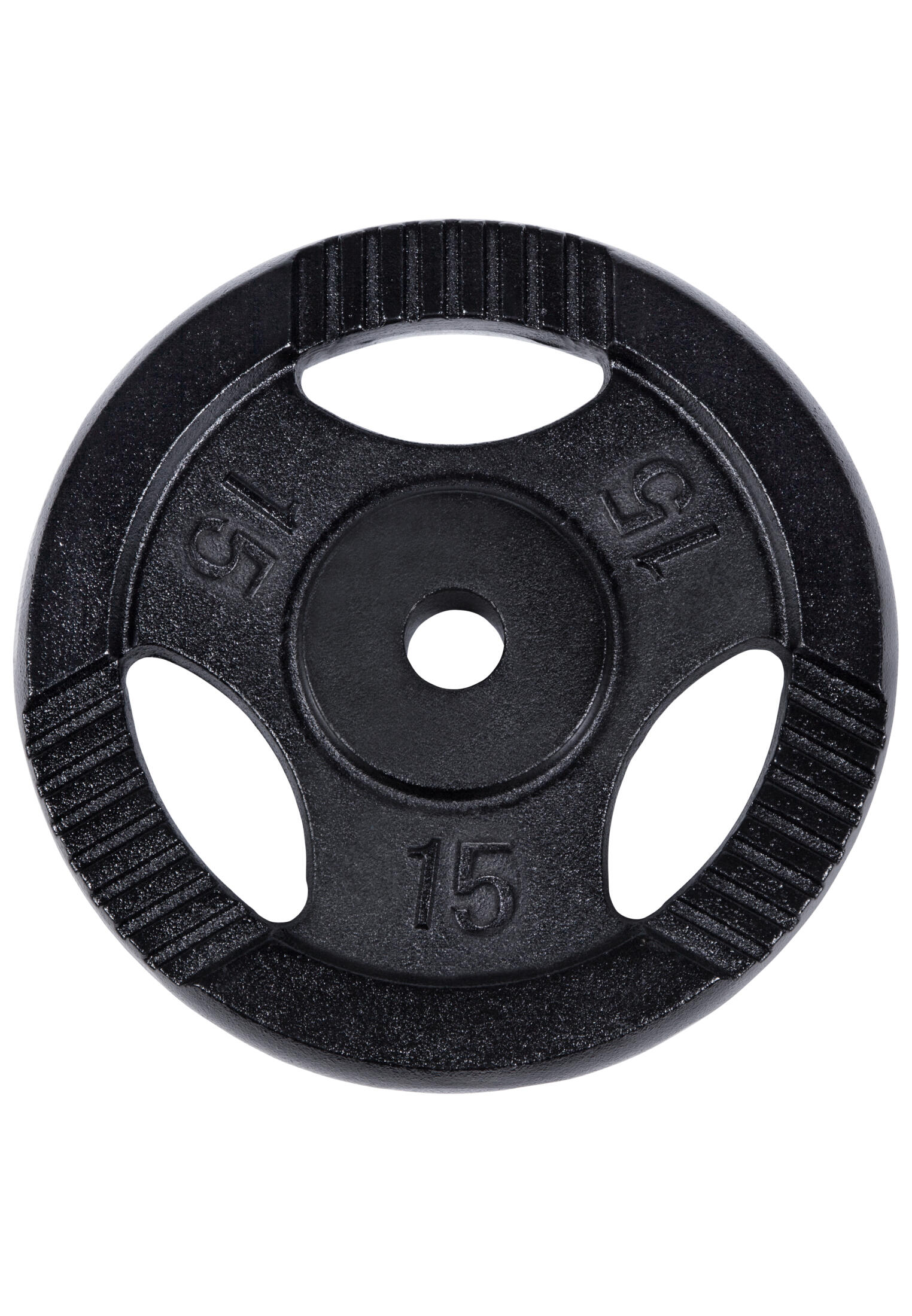 Gorilla Sports Gewichtsschijf - Halterschijf - 15 kg - Gripper Gietijzer - zwart 4/5