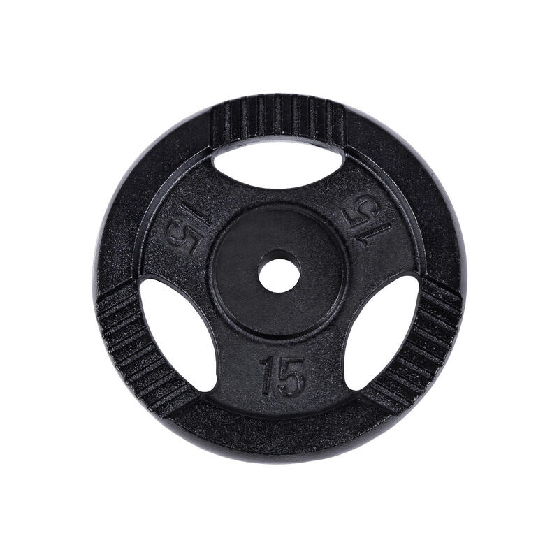 Disc din fontă cu manere ,negru de 15 kg 30/31 mm