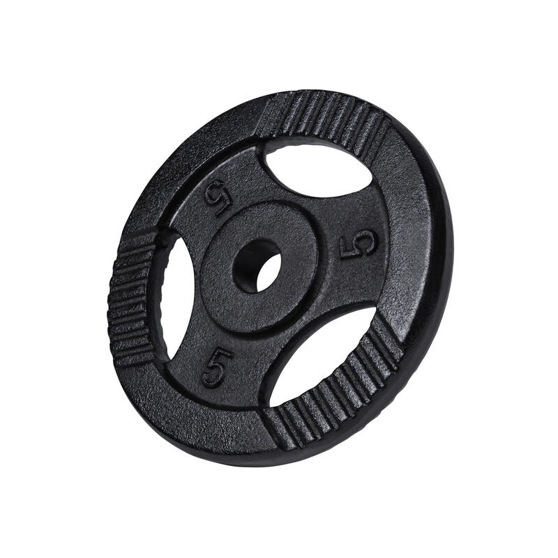 GORILLA SPORTS Disque d'haltères en fonte Gripper noir 0,5-20 KG