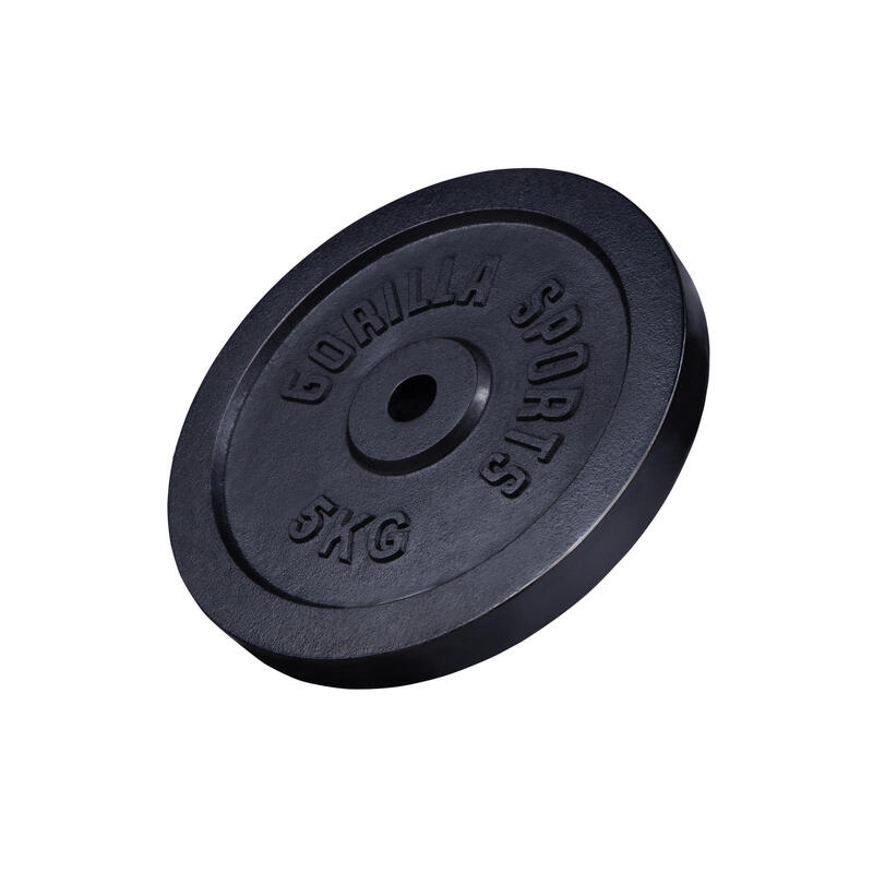 Disco Musculación Gorilla Sports Negro Diámetro 30/31 mm