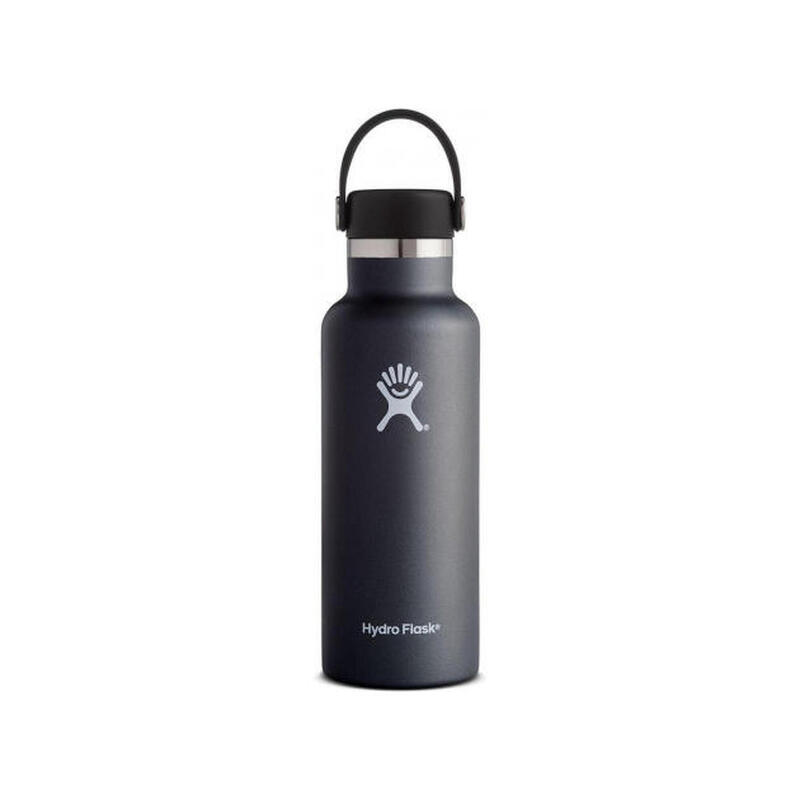 Hydro Flask Standard Mouth Drinkfles met standaard Flex Cap - 532ml - Zwart