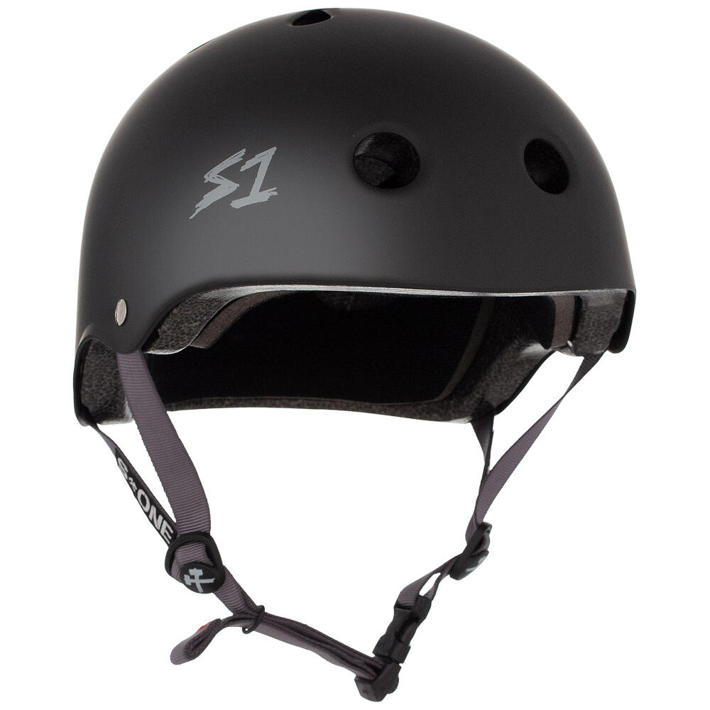 S1 LIFER HELMET - MULTI-IMPACT & HIGH-IMPACT CERTIFIED - MATT BLACK/GREY STRAP 1/5