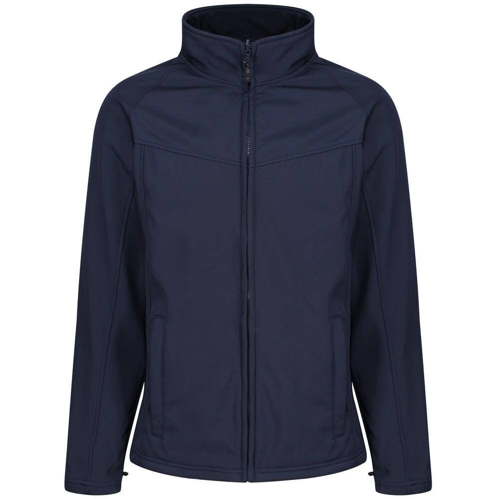 Uproar Mens Softshell Wind Resistant Fleece Jacket (Navy/Navy) 1/4