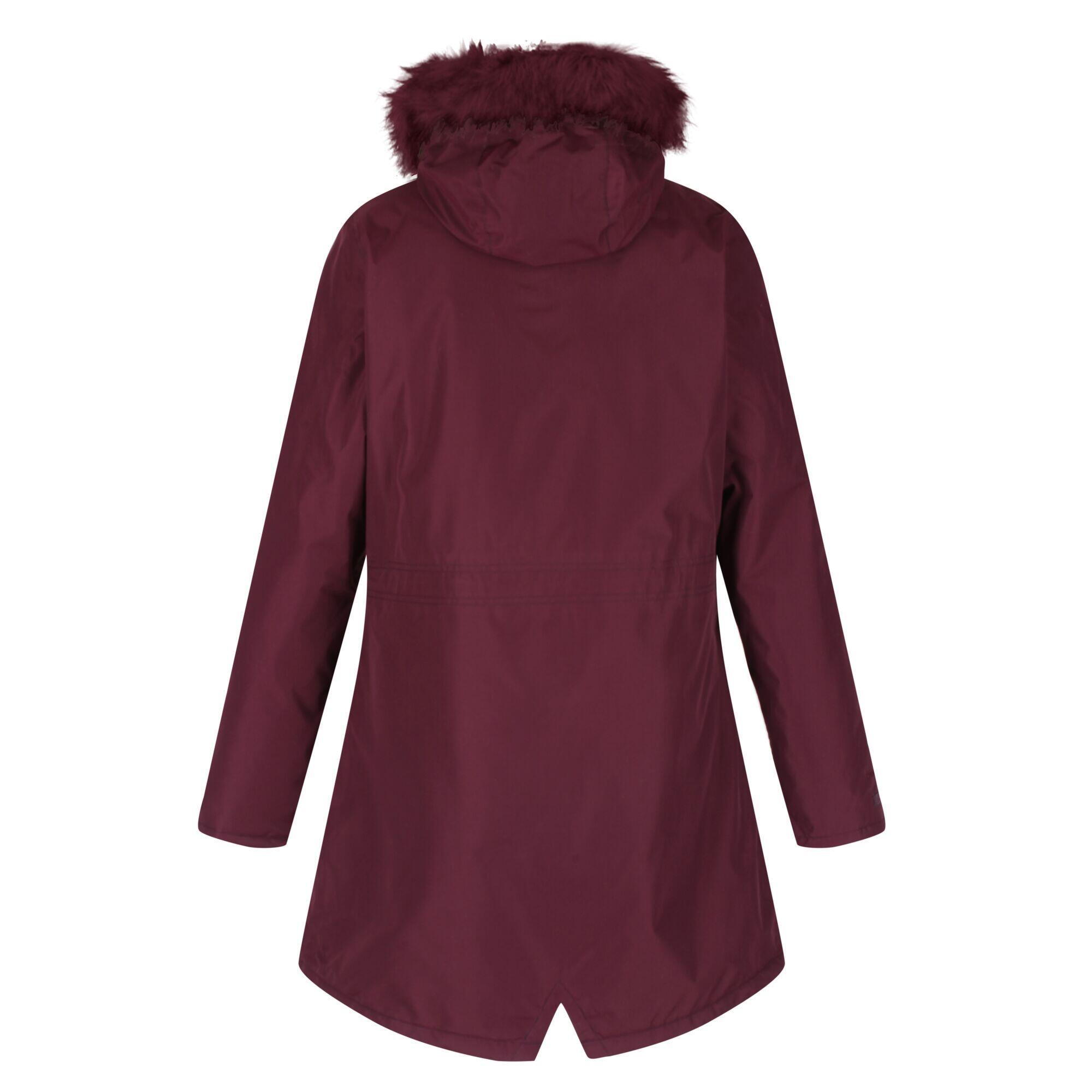 Womens/Ladies Serleena II Faux Fur Insulated Winter Parka (Dark Burgundy) 3/5