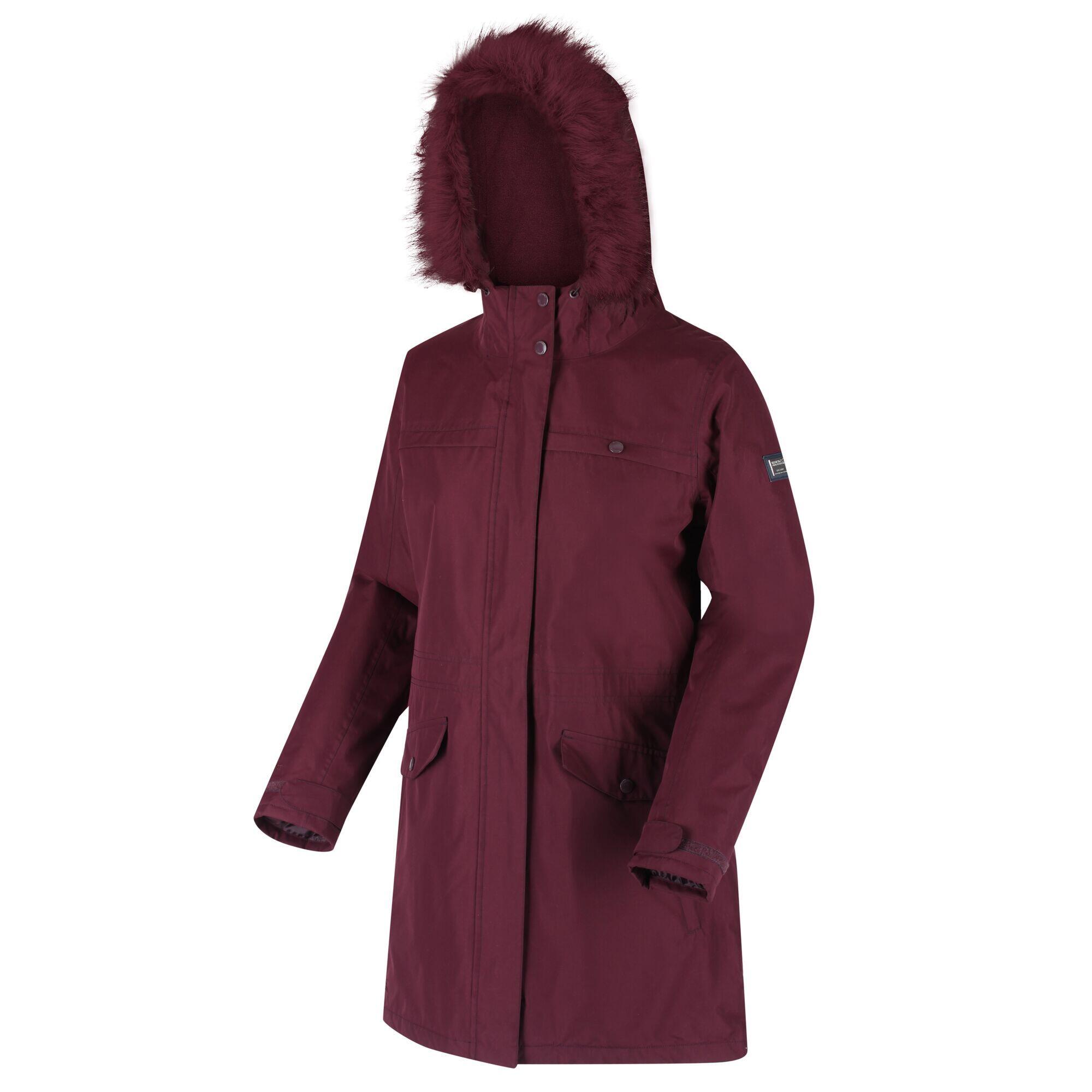 Womens/Ladies Serleena II Faux Fur Insulated Winter Parka (Dark Burgundy) 4/5